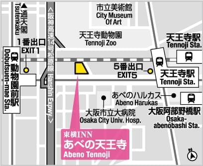 東横INN あべの天王寺のアクセス図